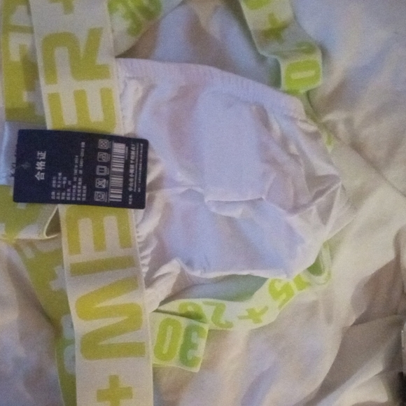 White with lite Lime Jockstrap size XXL unable to type Brand. - Picture 2 of 3